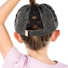 image:imageFunky Junque Girls Criss Cross Ponytail Baseball Cap Kids Messy Bun Hat  Lightweight mesh cap with criss cross elastic bands for camping playgrounds softball volleyball amp recessBasketweave Black