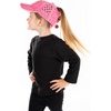 image:imageFunky Junque Girls Criss Cross Ponytail Baseball Cap Kids Messy Bun Hat  Lightweight mesh cap with criss cross elastic bands for camping playgrounds softball volleyball amp recessBasketweave  Smiley Face  PinkYellow