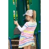 image:imageFunky Junque Girls Criss Cross Ponytail Baseball Cap Kids Messy Bun Hat  Lightweight mesh cap with criss cross elastic bands for camping playgrounds softball volleyball amp recess2 Pack Black  Camo Olive