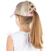 image:imageFunky Junque Girls Criss Cross Ponytail Baseball Cap Kids Messy Bun Hat  Lightweight mesh cap with criss cross elastic bands for camping playgrounds softball volleyball amp recessLight Pink Washed