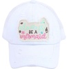 image:imageFunky Junque Girls Criss Cross Ponytail Baseball Cap Kids Messy Bun Hat  Lightweight mesh cap with criss cross elastic bands for camping playgrounds softball volleyball amp recessAlways Be a Mermaid  White