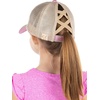 image:imageFunky Junque Girls Criss Cross Ponytail Baseball Cap Kids Messy Bun Hat  Lightweight mesh cap with criss cross elastic bands for camping playgrounds softball volleyball amp recessGlitter  Pink Multi Ombre