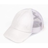 image:imageFunky Junque Girls Criss Cross Ponytail Baseball Cap Kids Messy Bun Hat  Lightweight mesh cap with criss cross elastic bands for camping playgrounds softball volleyball amp recessWhite Washed