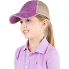 image:imageFunky Junque Girls Criss Cross Ponytail Baseball Cap Kids Messy Bun Hat  Lightweight mesh cap with criss cross elastic bands for camping playgrounds softball volleyball amp recessGrape Washed