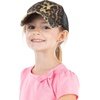 image:imageFunky Junque Girls Criss Cross Ponytail Baseball Cap Kids Messy Bun Hat  Lightweight mesh cap with criss cross elastic bands for camping playgrounds softball volleyball amp recessLeopard Washed