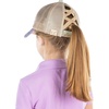 image:imageFunky Junque Girls Criss Cross Ponytail Baseball Cap Kids Messy Bun Hat  Lightweight mesh cap with criss cross elastic bands for camping playgrounds softball volleyball amp recessChunky Glitter Ombre  Mermaid Inspired Colors