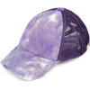 image:imageFunky Junque Girls Criss Cross Ponytail Baseball Cap Kids Messy Bun Hat  Lightweight mesh cap with criss cross elastic bands for camping playgrounds softball volleyball amp recessTie Dye  Purple