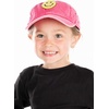 image:imageFunky Junque Girls Criss Cross Ponytail Baseball Cap Kids Messy Bun Hat  Lightweight mesh cap with criss cross elastic bands for camping playgrounds softball volleyball amp recessBasketweave  Smiley Face  PinkYellow