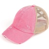 image:imageFunky Junque Girls Criss Cross Ponytail Baseball Cap Kids Messy Bun Hat  Lightweight mesh cap with criss cross elastic bands for camping playgrounds softball volleyball amp recessPink Washed