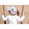 image:imageFunky Junque Girls Criss Cross Ponytail Baseball Cap Kids Messy Bun Hat  Lightweight mesh cap with criss cross elastic bands for camping playgrounds softball volleyball amp recess2 Pack Black  White