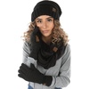 image:imageFunky Junque Hat Scarf Glove Set for Women  Matching Winter Set with Oversized Slouchy Beanie Infinity Scarf amp Cozy GlovesBlack