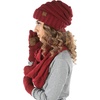image:imageFunky Junque Hat Scarf Glove Set for Women  Matching Winter Set with Oversized Slouchy Beanie Infinity Scarf amp Cozy GlovesBurgundy