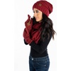 image:imageFunky Junque Hat Scarf Glove Set for Women  Matching Winter Set with Oversized Slouchy Beanie Infinity Scarf amp Cozy GlovesConfetti Burgundy