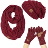 image:imageFunky Junque Hat Scarf Glove Set for Women  Matching Winter Set with Oversized Slouchy Beanie Infinity Scarf amp Cozy GlovesConfetti Burgundy