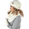 image:imageFunky Junque Hat Scarf Glove Set for Women  Matching Winter Set with Oversized Slouchy Beanie Infinity Scarf amp Cozy GlovesIvory
