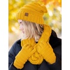 image:imageFunky Junque Hat Scarf Glove Set for Women  Matching Winter Set with Oversized Slouchy Beanie Infinity Scarf amp Cozy GlovesMustard
