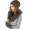 image:imageFunky Junque Hat Scarf Glove Set for Women  Matching Winter Set with Oversized Slouchy Beanie Infinity Scarf amp Cozy GlovesOlive