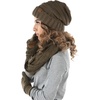 image:imageFunky Junque Hat Scarf Glove Set for Women  Matching Winter Set with Oversized Slouchy Beanie Infinity Scarf amp Cozy GlovesOlive