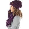 image:imageFunky Junque Hat Scarf Glove Set for Women  Matching Winter Set with Oversized Slouchy Beanie Infinity Scarf amp Cozy GlovesPurple