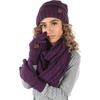 image:imageFunky Junque Hat Scarf Glove Set for Women  Matching Winter Set with Oversized Slouchy Beanie Infinity Scarf amp Cozy GlovesPurple