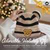image:imageFunky Junque Infant Teddy Bear Beanie  Adorable Cozy Winter Knit Hat for Babies Warm Soft Baby Beanie CapStriped  Beige