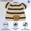 image:imageFunky Junque Infant Teddy Bear Beanie  Adorable Cozy Winter Knit Hat for Babies Warm Soft Baby Beanie CapStriped  Beige