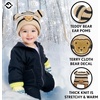 image:imageFunky Junque Infant Teddy Bear Beanie  Adorable Cozy Winter Knit Hat for Babies Warm Soft Baby Beanie CapStriped  Beige