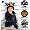 image:imageFunky Junque Infant Teddy Bear Beanie  Adorable Cozy Winter Knit Hat for Babies Warm Soft Baby Beanie CapStriped  Black