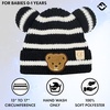 image:imageFunky Junque Infant Teddy Bear Beanie  Adorable Cozy Winter Knit Hat for Babies Warm Soft Baby Beanie CapStriped  Black