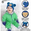 image:imageFunky Junque Infant Teddy Bear Beanie  Adorable Cozy Winter Knit Hat for Babies Warm Soft Baby Beanie CapStriped  Royal Blue
