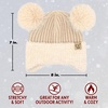 image:imageFunky Junque Kids Beanie with Earflaps Faux Fur Double Pom Pom Warm Winter Beanies for Girls Toddlers Children Ages 16Beige