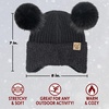 image:imageFunky Junque Kids Beanie with Earflaps Faux Fur Double Pom Pom Warm Winter Beanies for Girls Toddlers Children Ages 16Black