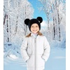 image:imageFunky Junque Kids Beanie with Earflaps Faux Fur Double Pom Pom Warm Winter Beanies for Girls Toddlers Children Ages 16Black
