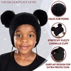 image:imageFunky Junque Kids Beanie with Earflaps Faux Fur Double Pom Pom Warm Winter Beanies for Girls Toddlers Children Ages 16Black