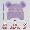 image:imageFunky Junque Kids Beanie with Earflaps Faux Fur Double Pom Pom Warm Winter Beanies for Girls Toddlers Children Ages 16Lavender