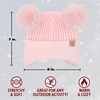 image:imageFunky Junque Kids Beanie with Earflaps Faux Fur Double Pom Pom Warm Winter Beanies for Girls Toddlers Children Ages 16Light Pink