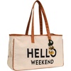 image:imageFunky Junque Large Canvas Tote Bag Womens Beach Shoulder Purse  Oversized canvas tote with interior slip pocket for beach trips pool park farmers markets amp grocery runsHello Weekend