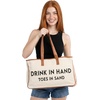 image:imageFunky Junque Large Canvas Tote Bag Womens Beach Shoulder Purse  Oversized canvas tote with interior slip pocket for beach trips pool park farmers markets amp grocery runsDrink in Hand Toes in Sand