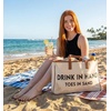 image:imageFunky Junque Large Canvas Tote Bag Womens Beach Shoulder Purse  Oversized canvas tote with interior slip pocket for beach trips pool park farmers markets amp grocery runsDrink in Hand Toes in Sand