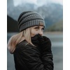 image:imageFunky Junque Mommy amp Me Beanie Set  Matching Knit Winter Hats for Baby Toddler Kids amp Moms Cute Family Beanies BundleAdult  Infant  Ribbed  2 Black  2 Heather Grey 4 Pack