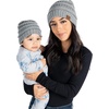 image:imageFunky Junque Mommy amp Me Beanie Set  Matching Knit Winter Hats for Baby Toddler Kids amp Moms Cute Family Beanies BundleAdult  Infant  Ribbed  Heather Grey 2 Pack