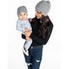 image:imageFunky Junque Mommy amp Me Beanie Set  Matching Knit Winter Hats for Baby Toddler Kids amp Moms Cute Family Beanies BundleAdult  Infant  Ribbed  Heather Grey 2 Pack