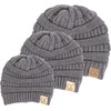 image:imageFunky Junque Mommy amp Me Beanie Set  Matching Knit Winter Hats for Baby Toddler Kids amp Moms Cute Family Beanies BundleAdult  Toddler  Infant  Heather Grey  Ribbed 3pk