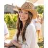 image:imageFunky Junque Open Weave Cowboy Hats for Women  Lightweight Western Retro Beach Straw Cowgirl Hat Concerts Festivals and Western for WomenBendable Brim Open Weave W Chin Strap  Natural