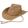 image:imageFunky Junque Open Weave Cowboy Hats for Women  Lightweight Western Retro Beach Straw Cowgirl Hat Concerts Festivals and Western for WomenBendable Brim Open Weave W Chin Strap  Natural