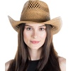 image:imageFunky Junque Open Weave Cowboy Hats for Women  Lightweight Western Retro Beach Straw Cowgirl Hat Concerts Festivals and Western for WomenOpen Weave W Chin Strap  Natural