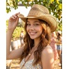 image:imageFunky Junque Open Weave Cowboy Hats for Women  Lightweight Western Retro Beach Straw Cowgirl Hat Concerts Festivals and Western for WomenOpen Weave W Chin Strap  Natural
