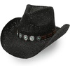 image:imageFunky Junque Open Weave Cowboy Hats for Women  Lightweight Western Retro Beach Straw Cowgirl Hat Concerts Festivals and Western for WomenTurquoise Charm Trim  Black