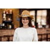 image:imageFunky Junque Open Weave Cowboy Hats for Women  Lightweight Western Retro Beach Straw Cowgirl Hat Concerts Festivals and Western for WomenTurquoise Charm Trim  Natural