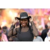 image:imageFunky Junque Open Weave Cowboy Hats for Women  Lightweight Western Retro Beach Straw Cowgirl Hat Concerts Festivals and Western for WomenTurquoise Charm Trim  Black